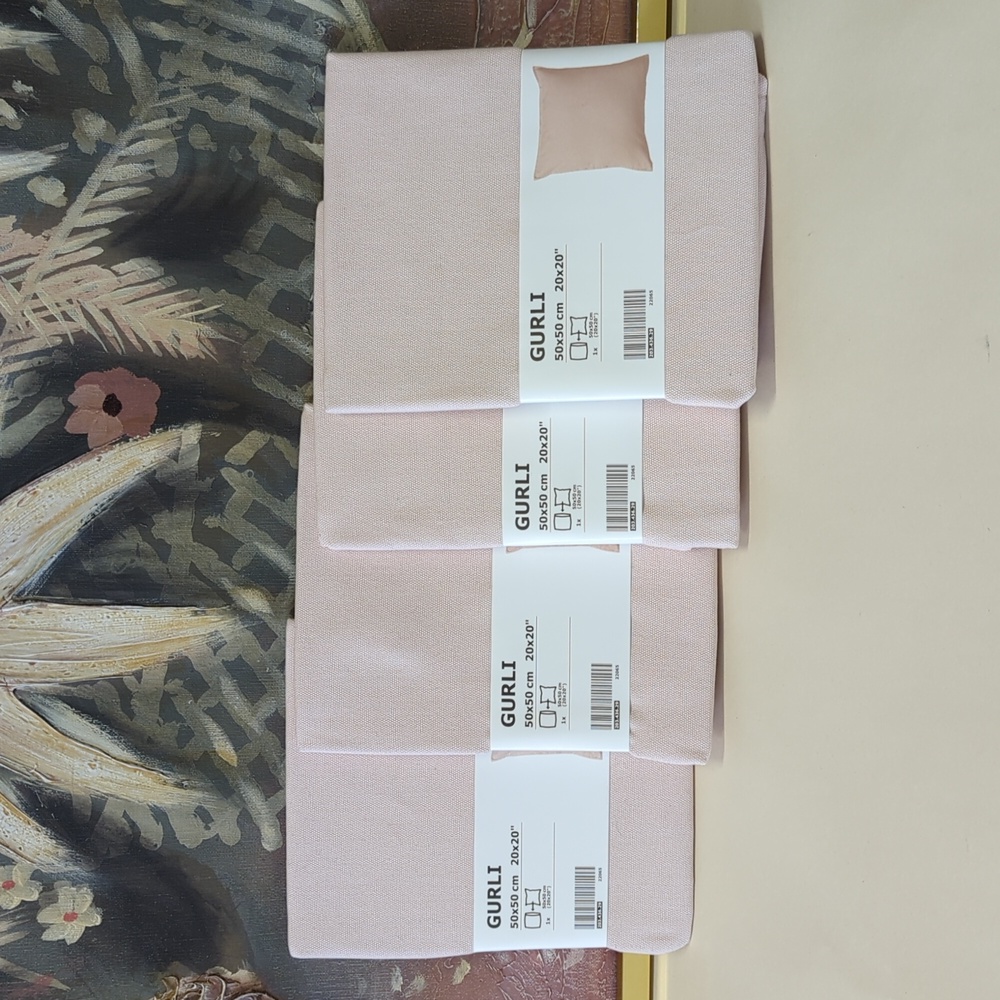 Set IKEA GURLI CUSHION COVER Square 20 X‎ 20" LIGHT Baby PINK 100% Cotton…